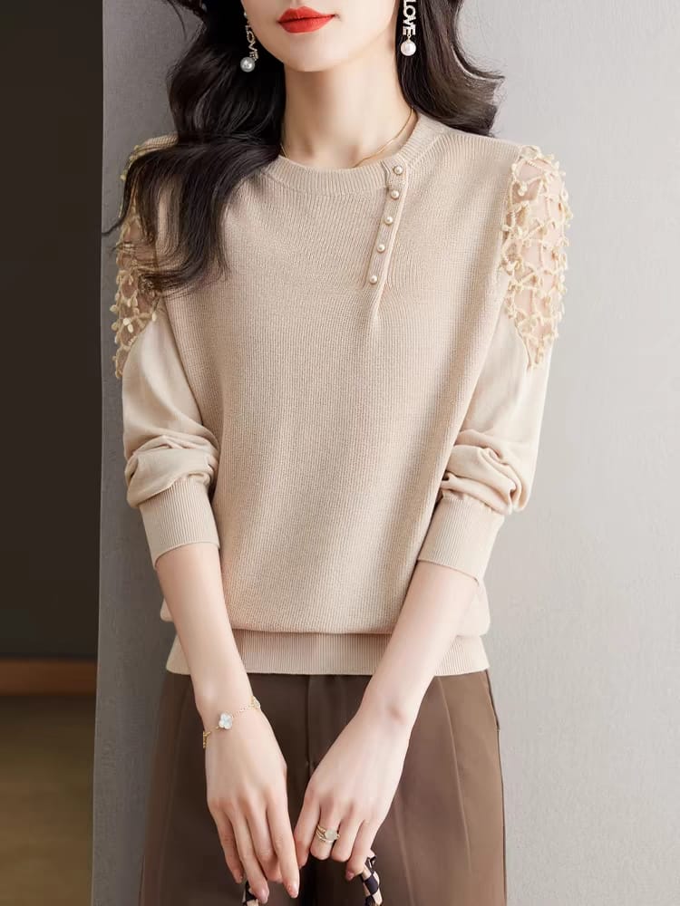 Round neck long sleeve t-shirt spring bottoming shirt top spring new style