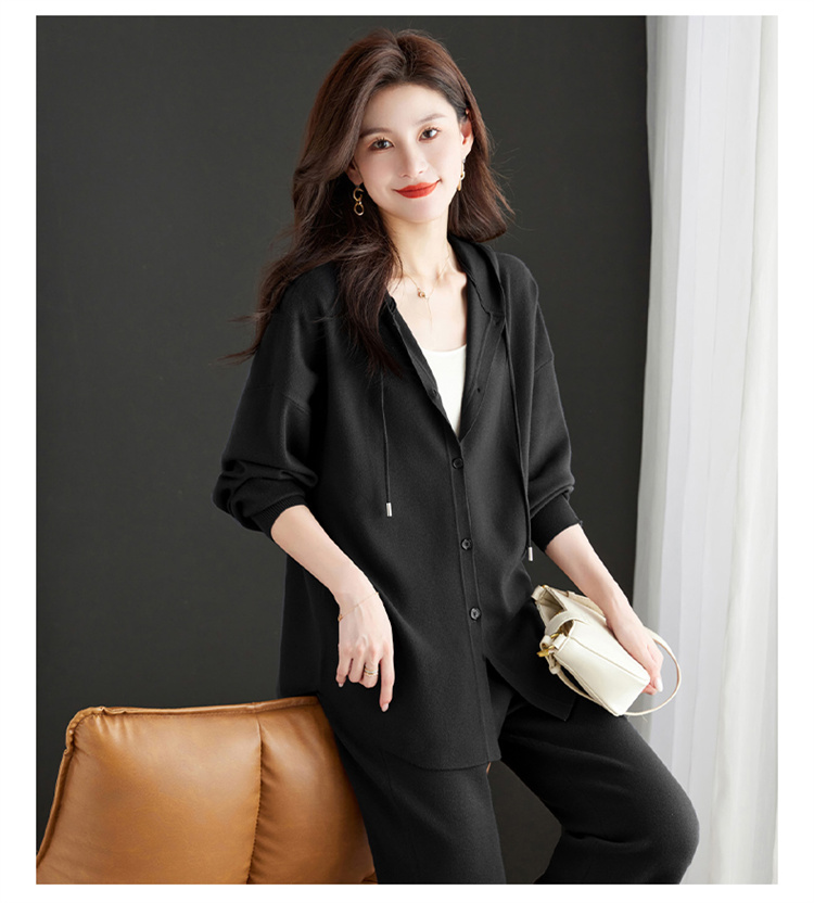 Women's clothing set 2024 new light luxury high-end loose knit
