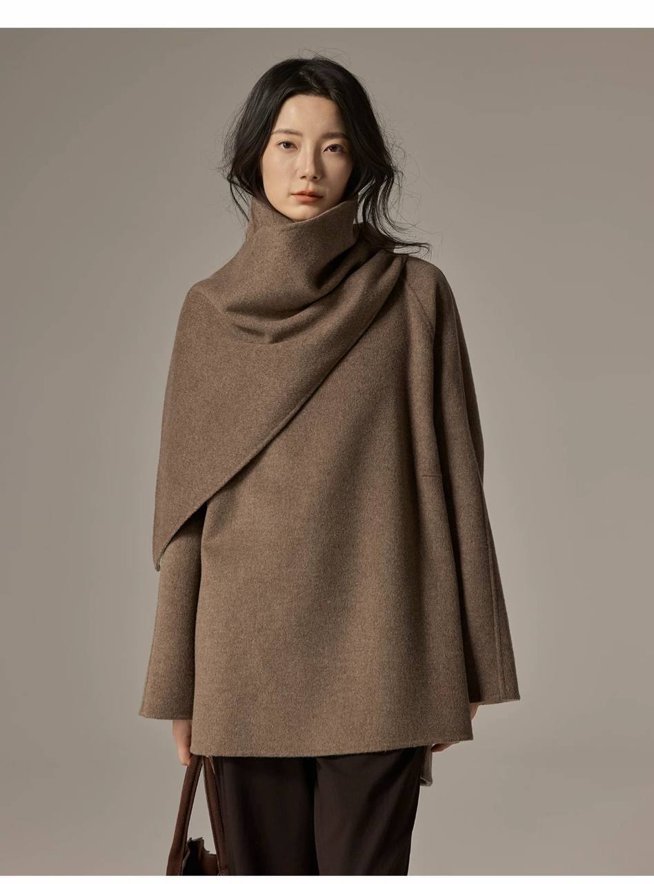 Fashion short double-faced cashmere coat