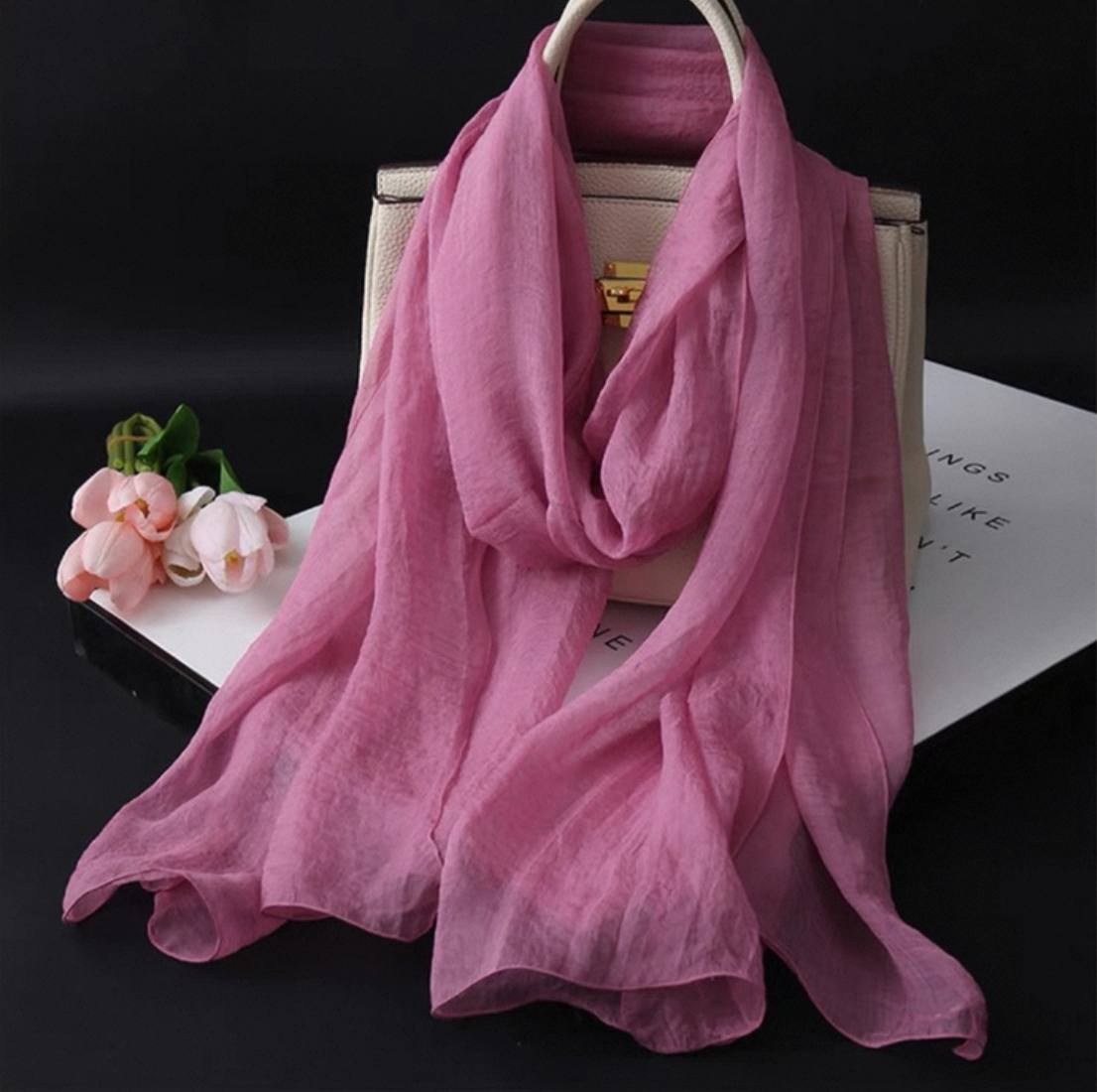 New silk gold and silver long shawl scarf