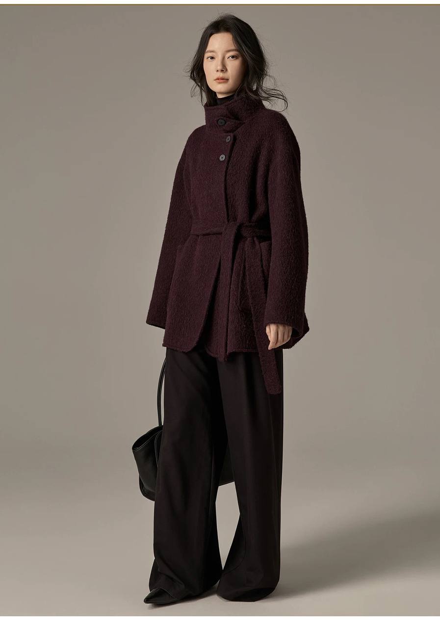Fashion short double-faced cashmere coat