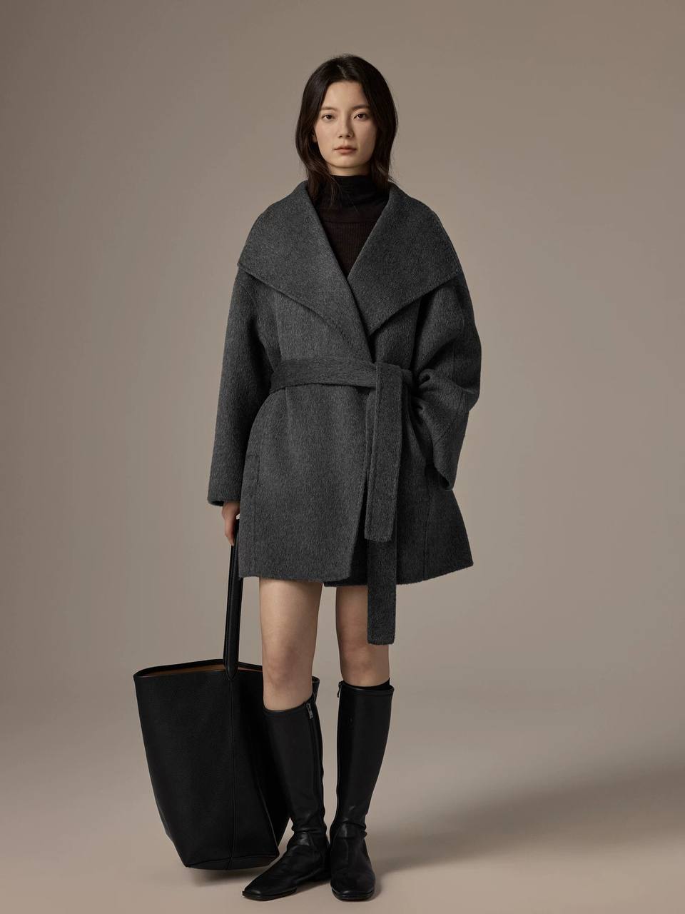 Fashion short double-faced cashmere coat