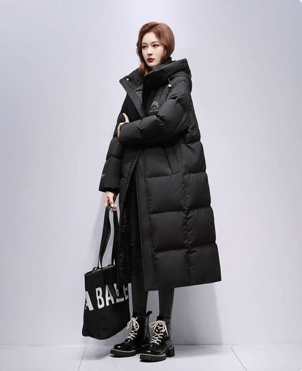 New windproof thick long women's down jacket