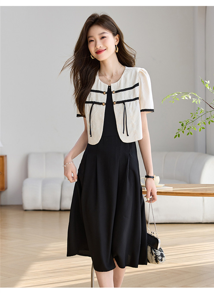 French two-piece suit dress for women 2024 new summer high-end exquisite short s