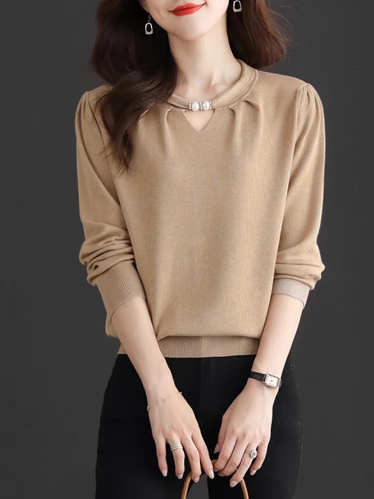 Long sleeve t-shirt spring bottoming shirt stand collar top spring