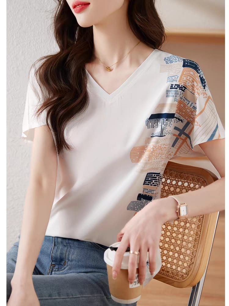 Women's short-sleeved summer casual T-shirt 2024 new style