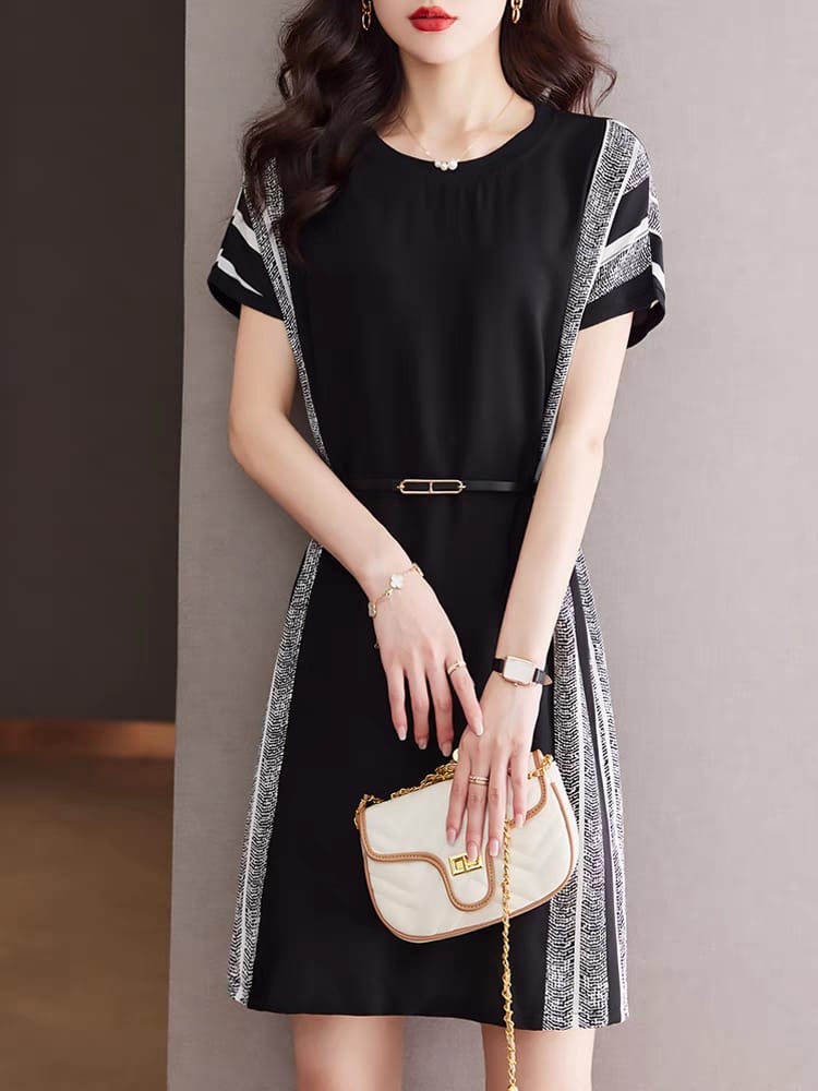 High-end summer short-sleeved dress 2024 new style