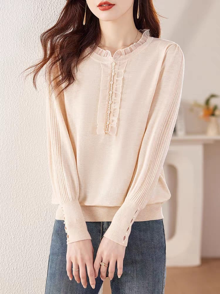 Round neck new long sleeve t-shirt spring bottoming shirt top spring