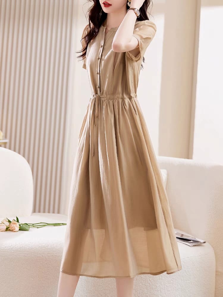High-end dress women's 2024 summer new style waist long skirt