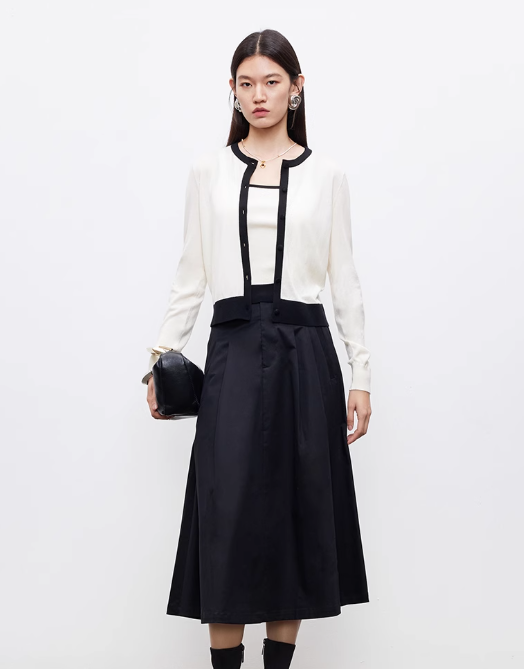 Autumn new style with real two-piece cardigan straps made of cotton and wool