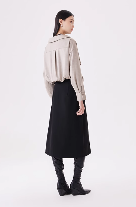 New shirt with seven quarter sleeve patchwork knit sweater, fake two pieces