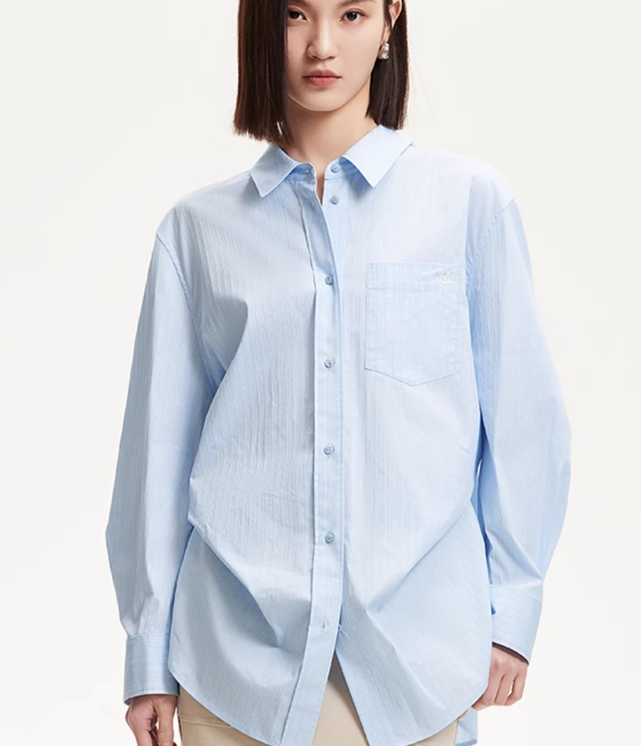 Summer new cotton striped loose top for fashionable commuting