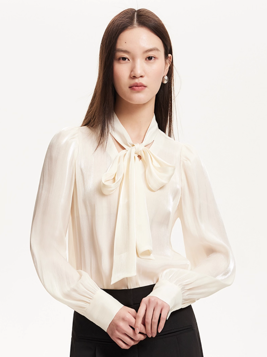 Summer new collar bow tie tie design shirt